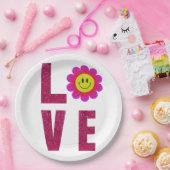 ラブサンフラワー ペーパープレート (パーティー)