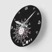ラブサンブラックアクリルウォールクロック ラウンド壁時計 (傾斜)
