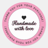 ラブサークル付き手作り商品を購入いただきありがとうございます ラウンドシール (正面)