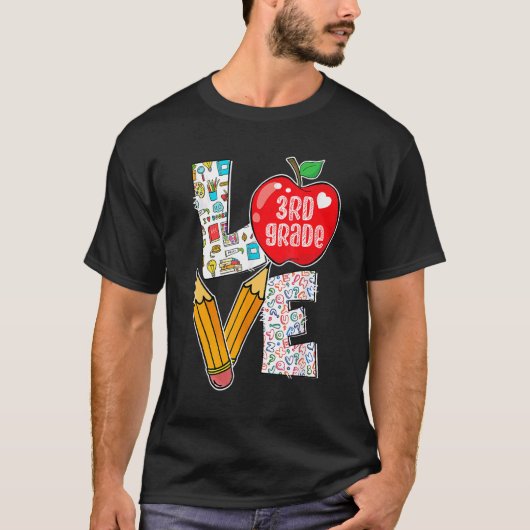 ラブサードグレードアップル新学期先生 Tシャツ (正面)