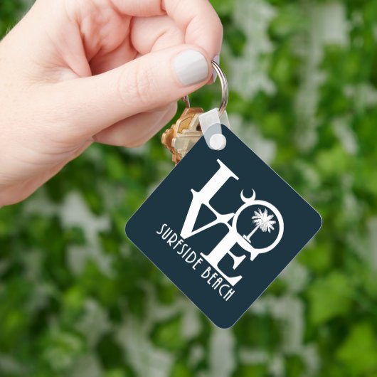 ラブサーフサイドビーチSCハウスフラグ キーホルダー (手)