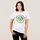 ラブザアース環境活動家女性 トライブレンドTシャツ (正面全面)