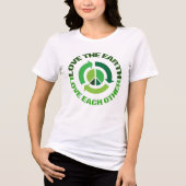 ラブザアース環境活動家女性 トライブレンドTシャツ (正面)