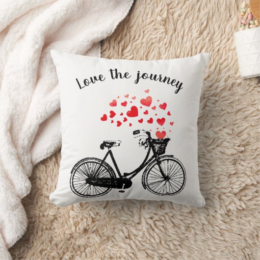 ラブザジャーニー感動的ヴィンテージ自転車ハート クッション (ブランケット)