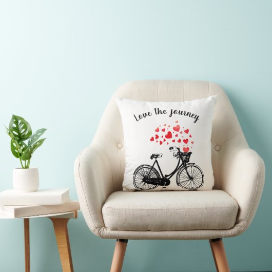ラブザジャーニー感動的ヴィンテージ自転車ハート クッション (椅子)