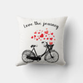 ラブザジャーニー感動的ヴィンテージ自転車ハート クッション (裏面)