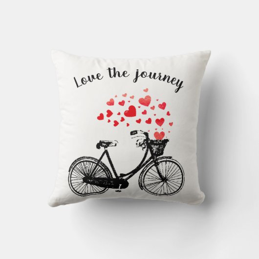 ラブザジャーニー感動的ヴィンテージ自転車ハート クッション (裏面)
