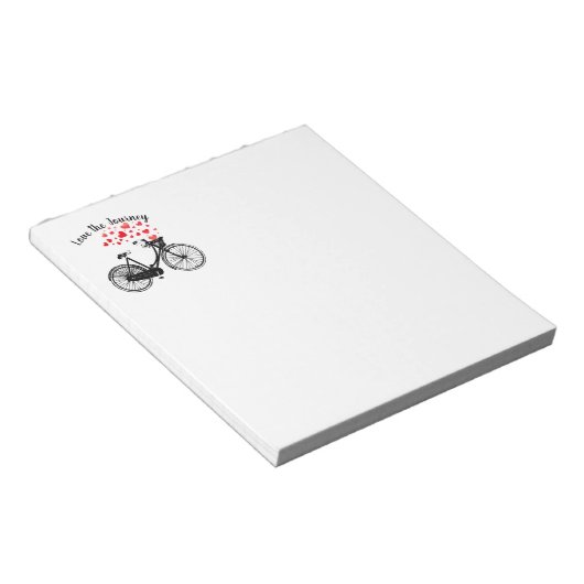ラブザジャーニー感動的ヴィンテージ自転車ハート ノートパッド (アングル)