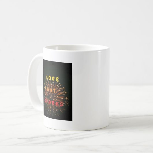ラブザスパークス抽象芸術アートデザインプリント コーヒーマグカップ (正面左)