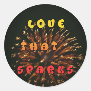 ラブザスパークス抽象芸術アートデザインプリント ラウンドシール