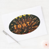 ラブザスパークス抽象芸術アートデザインプリント 楕円形シール (封筒)