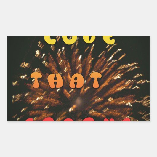 ラブザスパークス抽象芸術アートデザインプリント 長方形シール (正面)