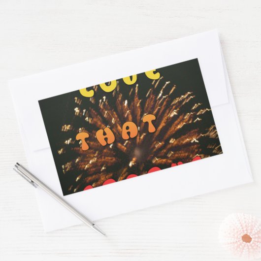 ラブザスパークス抽象芸術アートデザインプリント 長方形シール (封筒)