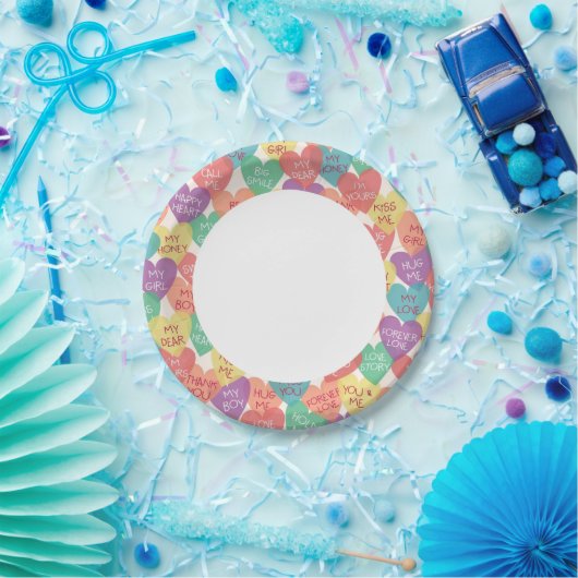 ラブシェイプの背景 ペーパープレート (パーティー)