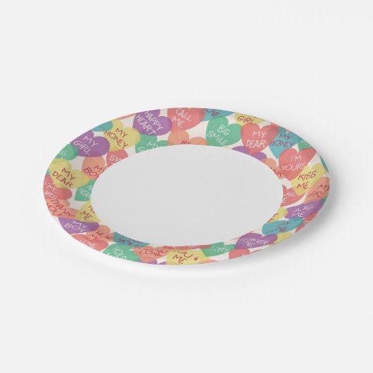 ラブシェイプの背景 ペーパープレート (アングル)