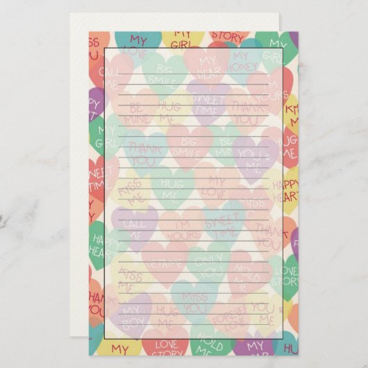 ラブシェイプの背景 便箋 (正面/裏面)