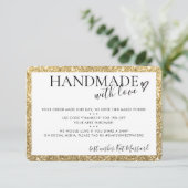 ラブシックな手作りモダンの金ゴールドフェイクグリッター サンキューカード (スタンド正面)