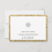 ラブシックな手作りモダンの金ゴールドフェイクグリッター サンキューカード (裏面)