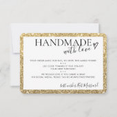 ラブシックな手作りモダンの金ゴールドフェイクグリッター サンキューカード (正面)