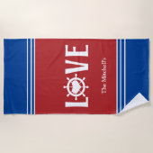 ラブシップ車ハートビーチタオル ビーチタオル (正面)