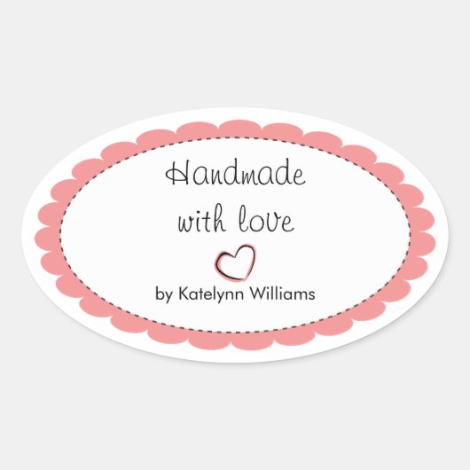 ラブシパーソナライズされたステッカーで手作り 楕円形シール (正面)