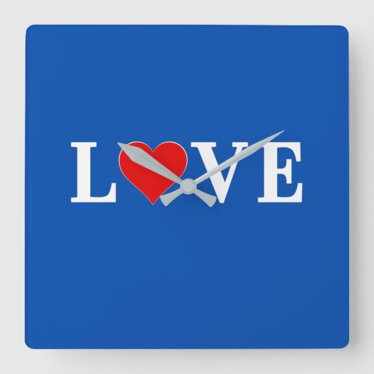 ラブシモダンック スクエア壁時計 (正面)