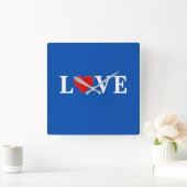 ラブシモダンック スクエア壁時計 (ホーム)