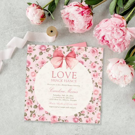 ラブシャッエレガントクフィアンスパーティーブライダルシャワー 招待状