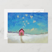 ラブシャックキャビンおもしろいロマンチックなアートステイウォーミング ポストカード (正面/裏面)