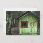 ラブシャックキャビンイニシャルハート結婚式招待状 招待状 (裏面)