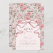ラブシャックピンクローゼフラワーズブライダルシャワー 招待状 (正面/裏面)
