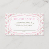 ラブシャックピンク赤ちゃんシャワーおむつラッフルチケット エンクロージャーカード (正面)