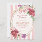 ラブシャックファンシーヴィンテージピンクフローラブライダルシャワー 招待状 (正面)