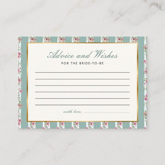 ラブシャックフィアンスアドバイスウィッシュブライダルシャワー エンクロージャーカード (正面)