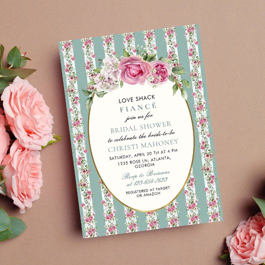 ラブシャックフィアンスガーデンパーティーシックブライダルシャワー 招待状