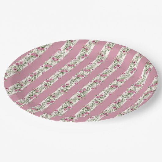 ラブシャックフィアンスピンクティーパーティーブライダルシャワー ペーパープレート (アングル)