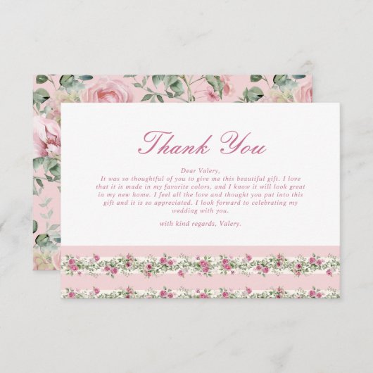 ラブシャックフィアンスピンクブライダルシャワー サンキューカード (正面/裏面)