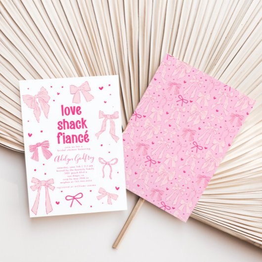 ラブシャックフィアンスピンクボウブライダルシャワー 招待状