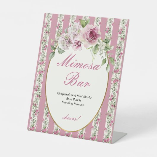 ラブシャックフィアンスミモサバーピンクブライダルシャワー 台座サイン (正面)