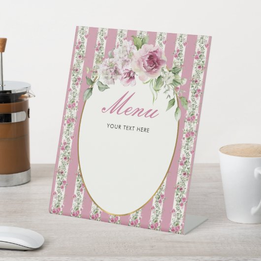 ラブシャックフィアンスメニュー赤面ピンクブライダルシャワー 台座サイン (インサイチュ)