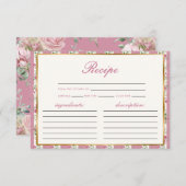 ラブシャックフィアンスレシピピンクブライダルシャワー エンクロージャーカード (正面/裏面)