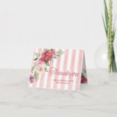 ラブシャックフィアンセ ピンクの弓のウェディングシャワー サンキューカード (正面)