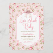 ラブシャックベビーガールベビーシャワー 招待状 (正面/裏面)