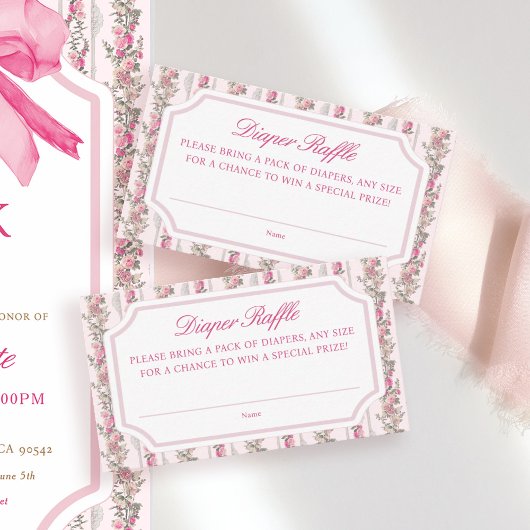 ラブシャックベビーシャワーおむつラッフルチケット エンクロージャーカード