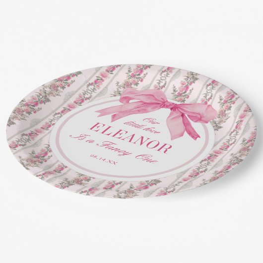 ラブシャックヴィンテージファンシーワンガール誕生日 ペーパープレート (アングル)