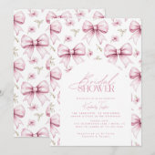 ラブシャック ピンクボウ コケッティ ブライダルシャワー 招待状 (正面/裏面)