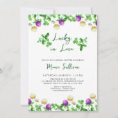 ラブシャムロックとクローバーの結婚前のお茶会 招待状 (正面)