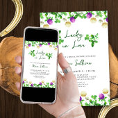 ラブシャムロックとクローバーの結婚前のお茶会 招待状