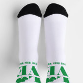 ラブシャムロッククローバーアイリッシュカスタム文字グリーンホワイト ソックス (上部)