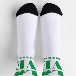 ラブシャムロッククローバーアイリッシュカスタム文字グリーンホワイト ソックス
